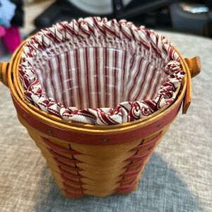 Longaberger Basket Liner Large Handle Round red 1996 Vintage Retired